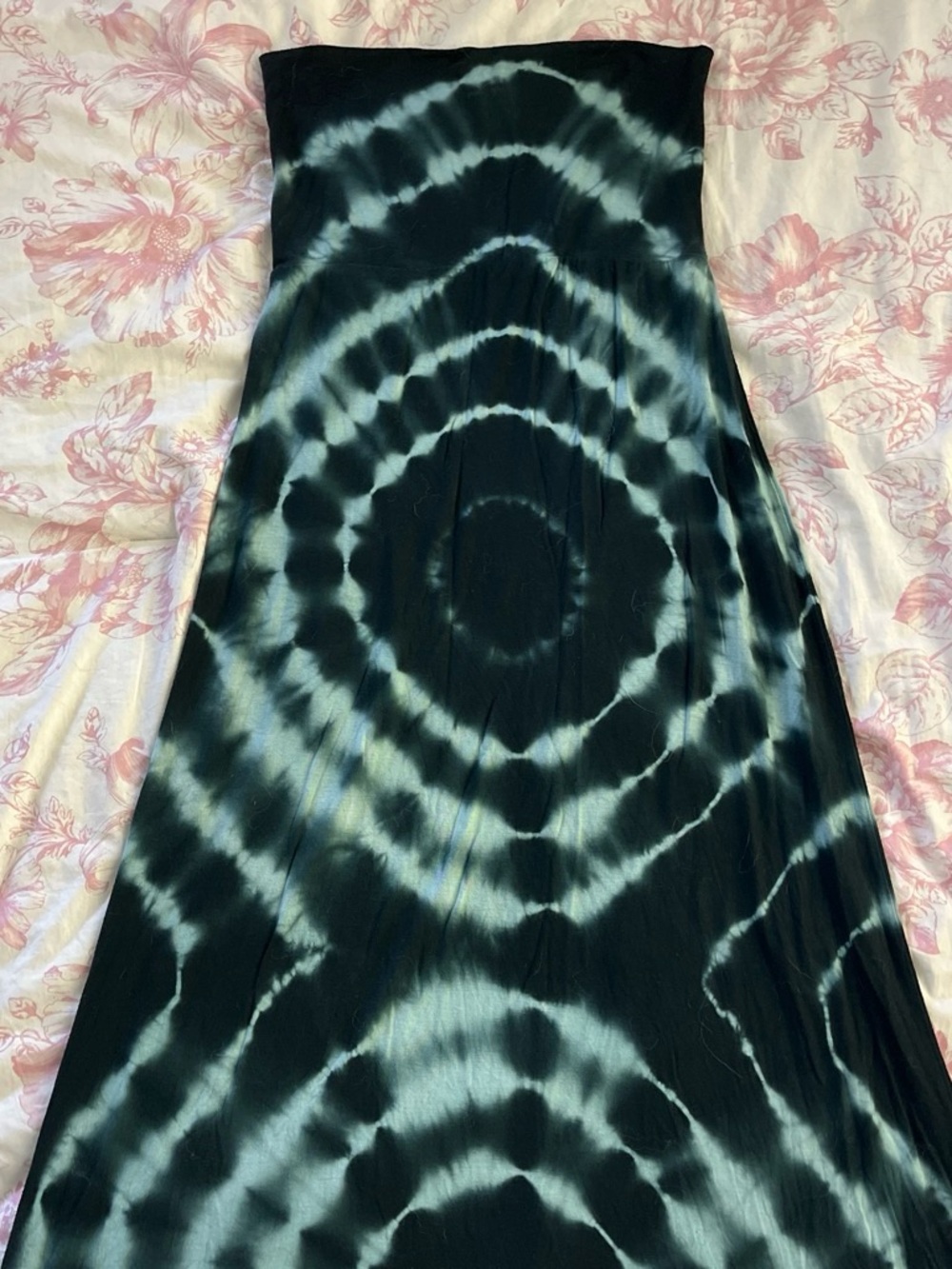 Say What? Blue and black tie-dye maxi dress/maxi skirt